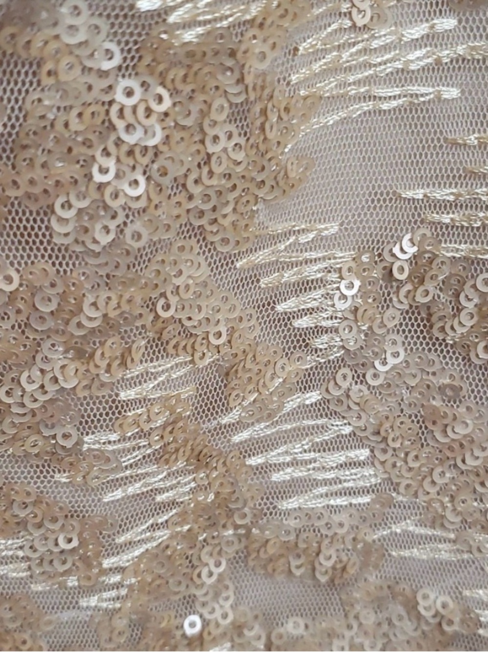 Aidan by Aidan Mattox Cream Blouse with Gold Sequin Mini Skirt - Picture 6 of 10